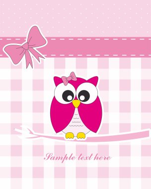 Vector cute owl card clipart