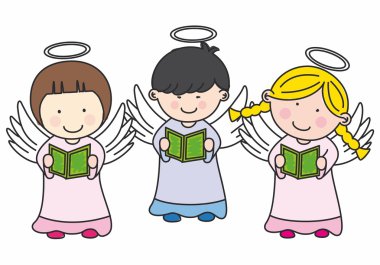 Cute Angels. Vector clipart