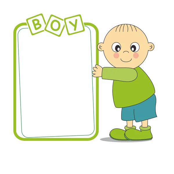 Дитячий хлопчик з рамкою — стоковий вектор