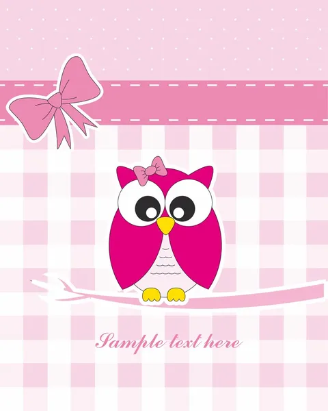Vector cute owl card — Stock Vector