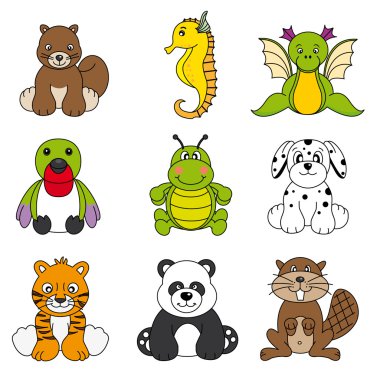 Cartoon animals and pets clipart