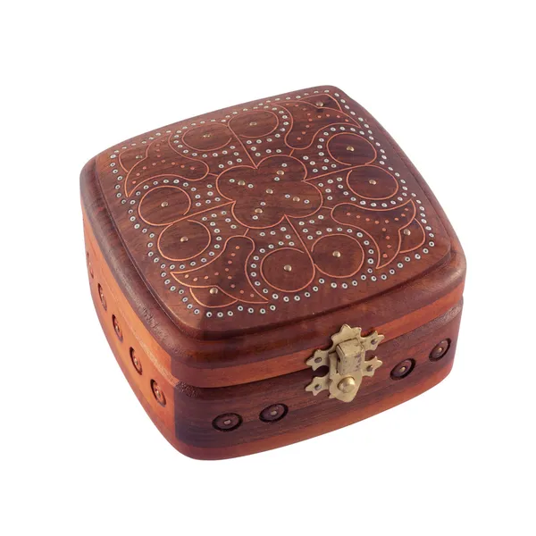 Caixão de madeira whis patterns — Fotografia de Stock