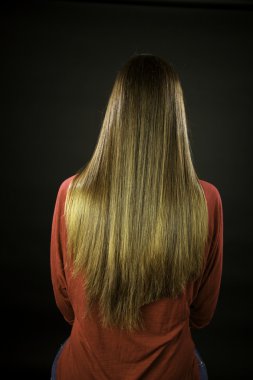 Long hair after some cutting halfway clipart