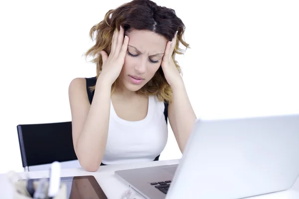 Secretary with strong headache Royalty Free Stock Images
