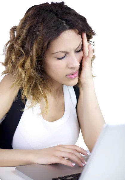 Businesswoman with terrible headache — Stock Photo, Image