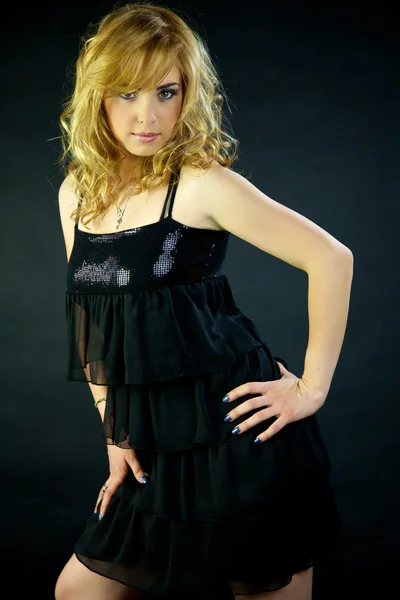 Sexy gorgeous blond italian model standing — Stock Photo, Image