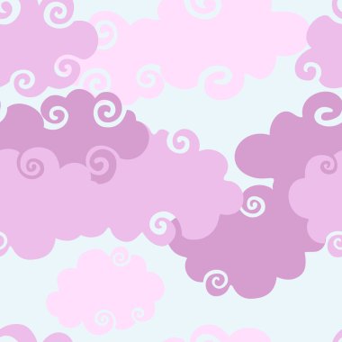 Pink Clouds seamless background. clipart