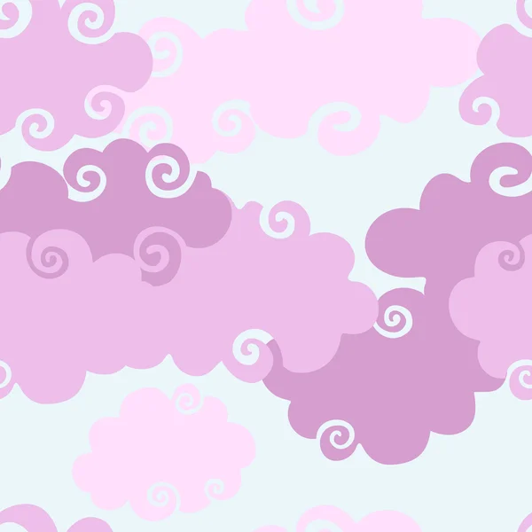 Nubes rosadas fondo sin costuras . — Vector de stock
