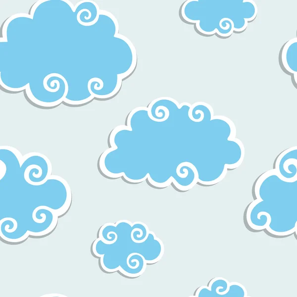 Modré mraky s bílým okrajem. bezešvé vzor — Stockový vektor