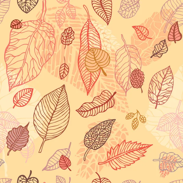 秋季落叶无缝背景 — 图库矢量图片