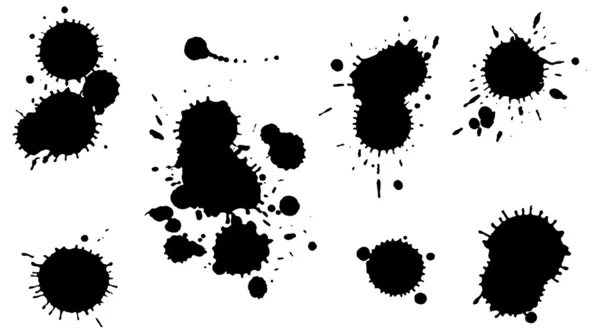 Splatter di inchiostro nero vettoriale — Vettoriale Stock