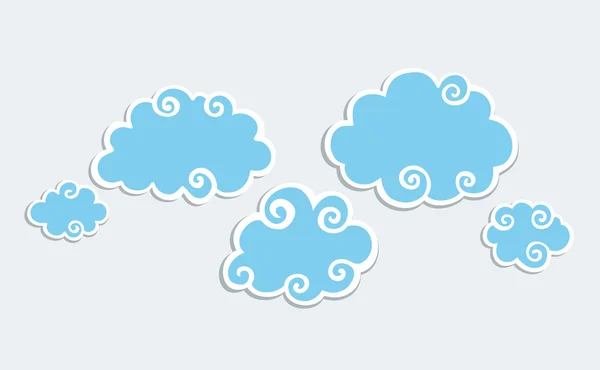 Blue Clouds with White Border — Stock Vector
