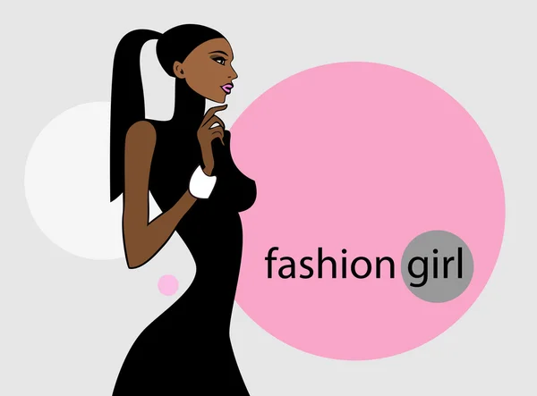 Mode meisje. vector afbeelding — Stockvector