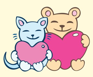 Lovers cats clipart