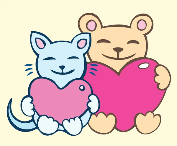 Lovers cats — Stock Vector