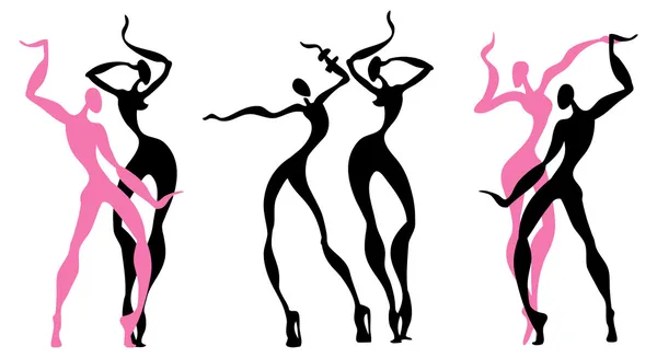 Figures dansantes abstraites — Image vectorielle