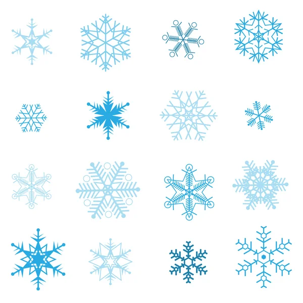เวกเตอร์เซตของเกล็ดหิมะ — ภาพเวกเตอร์สต็อก