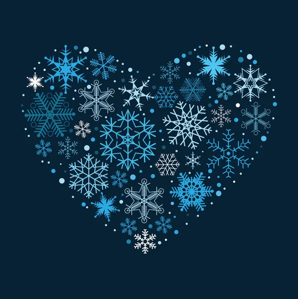 Coeur des flocons de neige . — Image vectorielle