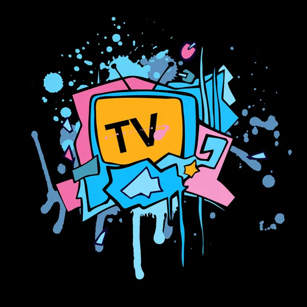 Illustration TV colorée vectorielle abstraite . — Image vectorielle