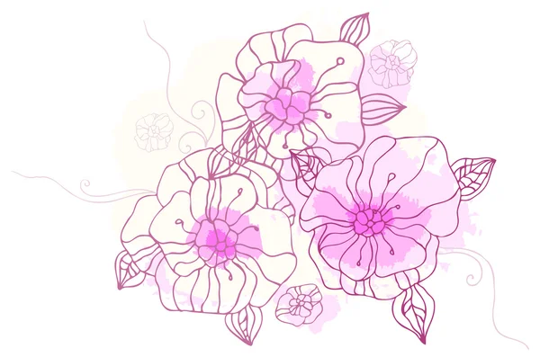 Dibujo a mano fondo floral — Vector de stock