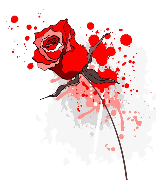 Róża czerwony ilustracja na białym tle — Wektor stockowy