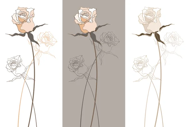 复古美丽的玫瑰 — 图库矢量图片