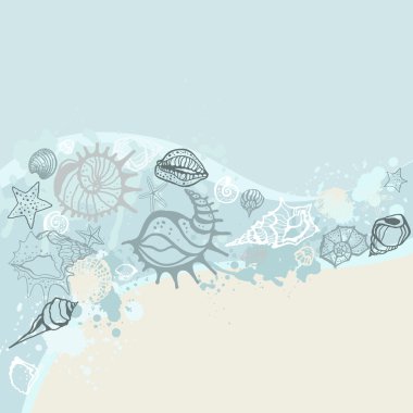 Sea background. Hand drawn vector illustration clipart