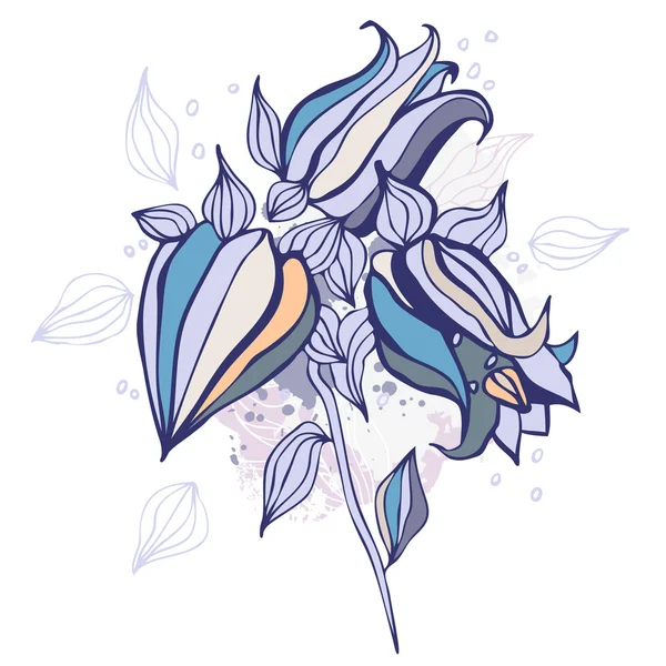 Krásná květina. ručně kreslenou vektorové ilustrace — Stockový vektor