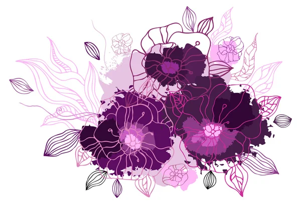 Dibujo a mano fondo floral — Archivo Imágenes Vectoriales