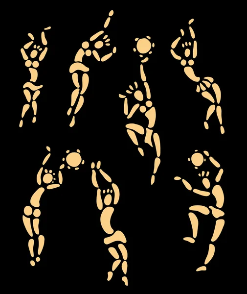 Африканские танцоры. Шаблоны — стоковый вектор
