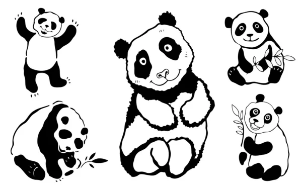 Ensemble de Pandas . — Image vectorielle