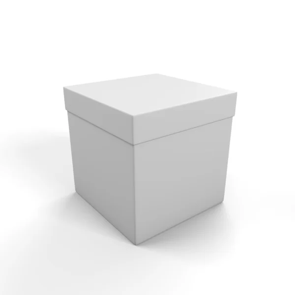 Белый простой ящик — стоковое фото