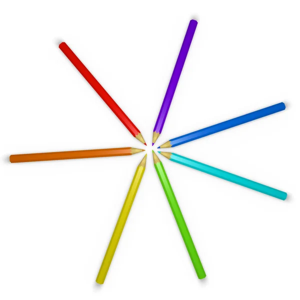 彩色的铅笔 x 3 — 图库照片