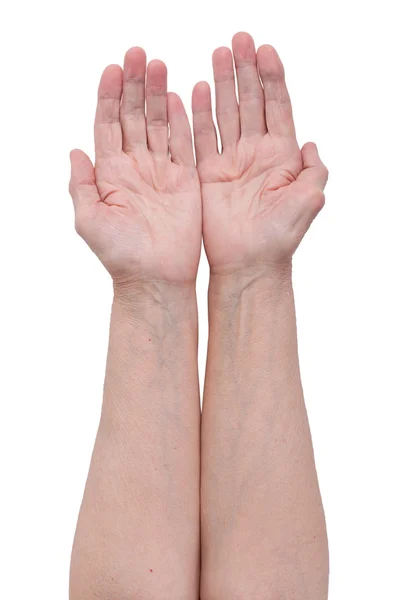 Handfläche eines älteren Mannes — Stockfoto