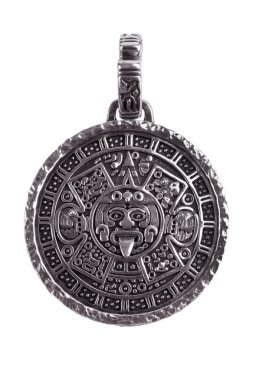 Pendant engraved with the Mayan calendar clipart