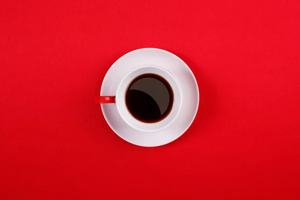 Porslin kaffe kopp och fat vit — Stockfoto