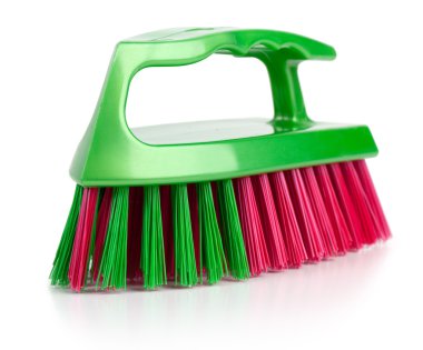 Brush for cleaning with a plastic handle clipart