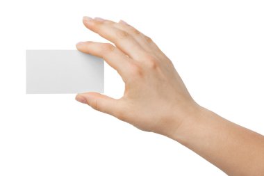 Business card in hand clipart