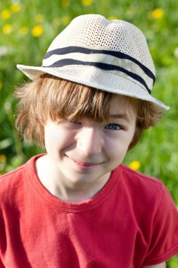 Ruffled the boy in a hat clipart