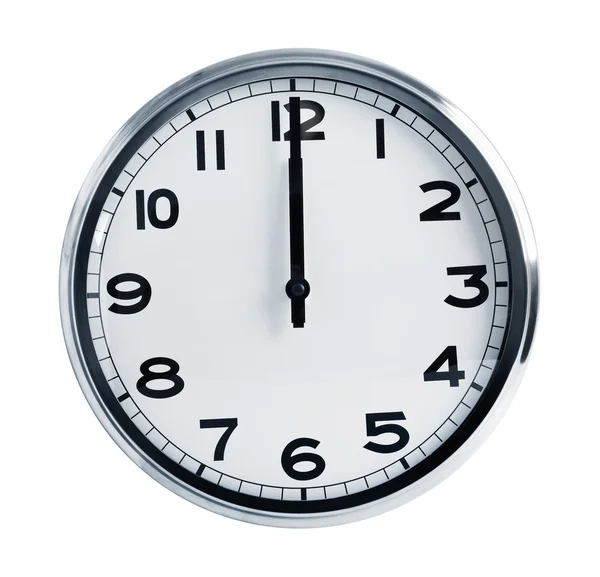 Reloj de oficina de pared que muestra al mediodía —  Fotos de Stock