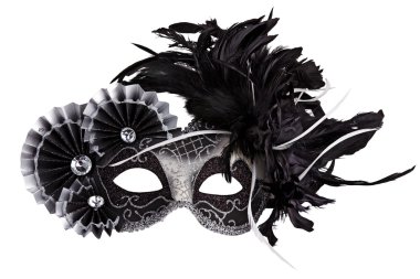 Mask decorated with feathers clipart