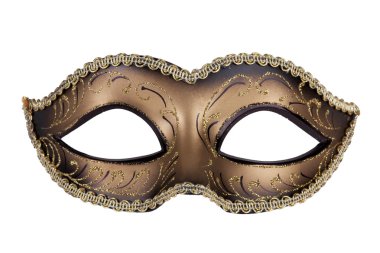 Decorative carnival mask black and gold clipart