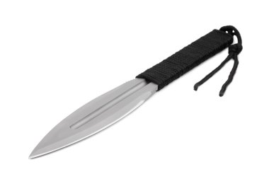 The pointed metal blade with a braided handle lies clipart