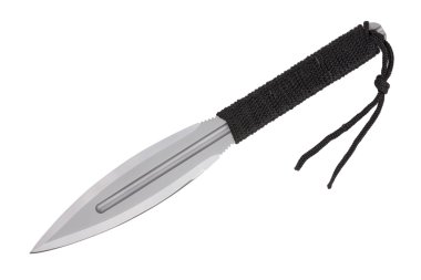 Sharpened metal blade with braided handle clipart