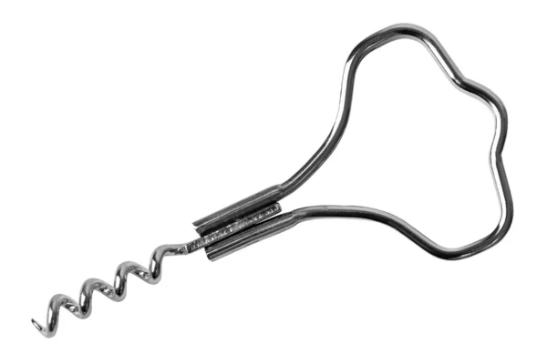 Folding compact metal corkscrew — Zdjęcie stockowe