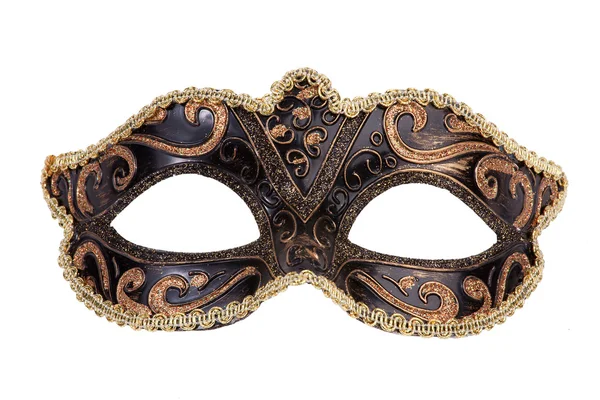 A máscara de carnaval festiva original ouro — Fotografia de Stock