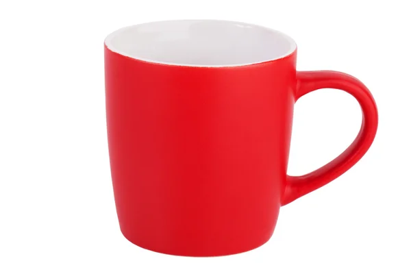Una tazza di ceramica rossa vuota — Foto Stock