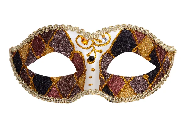 Ursprünglich eine festliche Karnevalsmaske goldbraun bemalt — Stockfoto