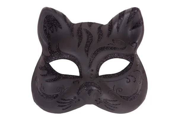 Maska v podobě tlamy kočky na bílém pozadí — Stock fotografie