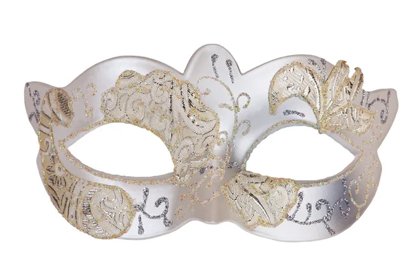 Срібна біла карнавальна маска — стокове фото